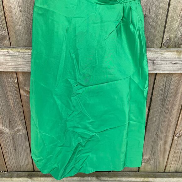 J.Crew Silk A-Line Dress Empire Waist Surplice Neck Spaghetti Straps Green 6 NWT - Picture 4 of 8